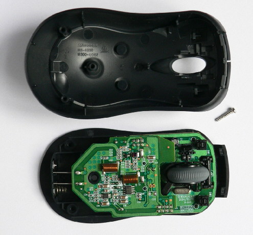 Microsoft Wireless Mouse opened