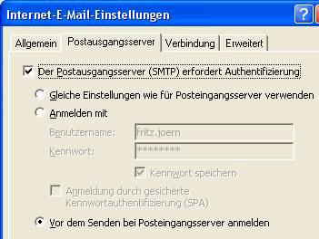 Internet-E-Mail-Einstellungen Outlook 2002